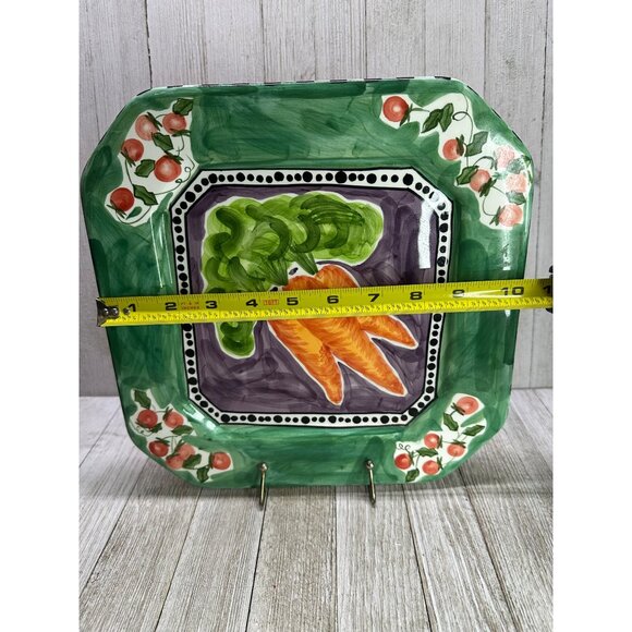 Vtg Sarah Purifoy Serving Platter Square Carrots Design Collection 2000 10.75" L - Picture 7 of 7